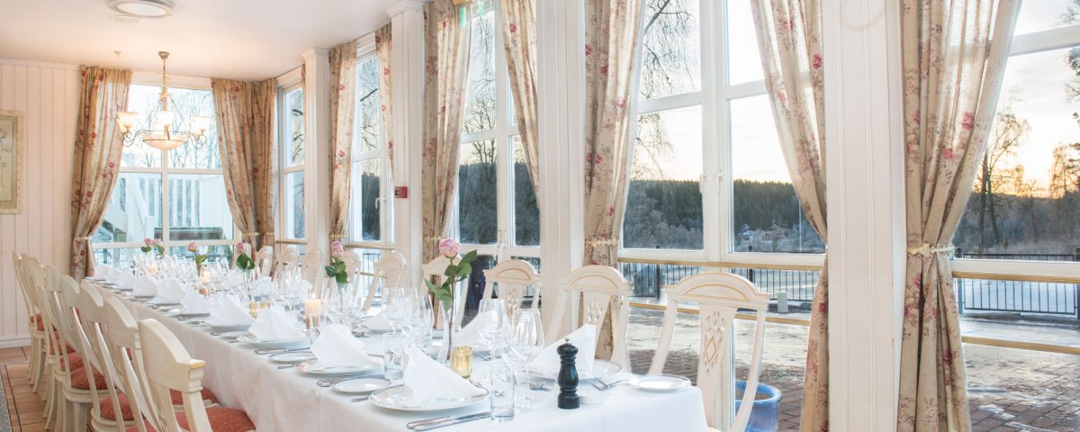 Vinterhagen - en av stuene i restauranten på Losby Gods